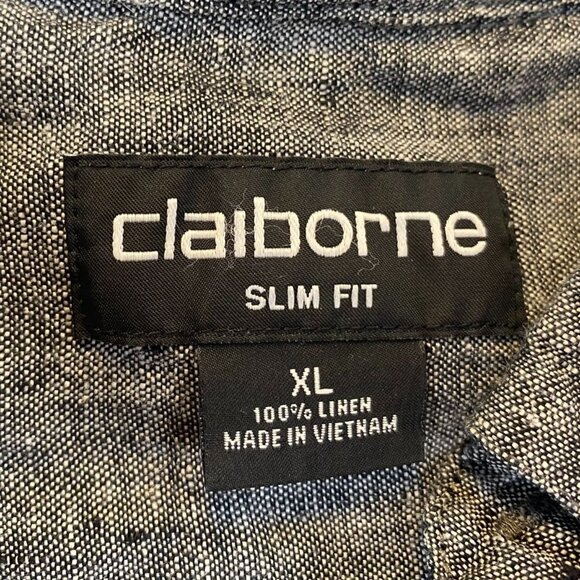 Claiborne Mens 100% Linen Shirt Size XL Long Sleeve Button Down Slim Fit Casual - Picture 5 of 9